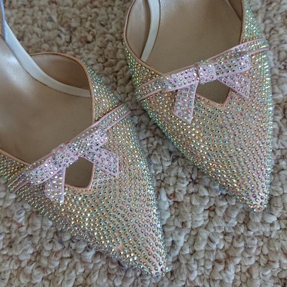 Rene Caovilla crystal embellished bow slingbacks size 36 - Picture 2 of 13